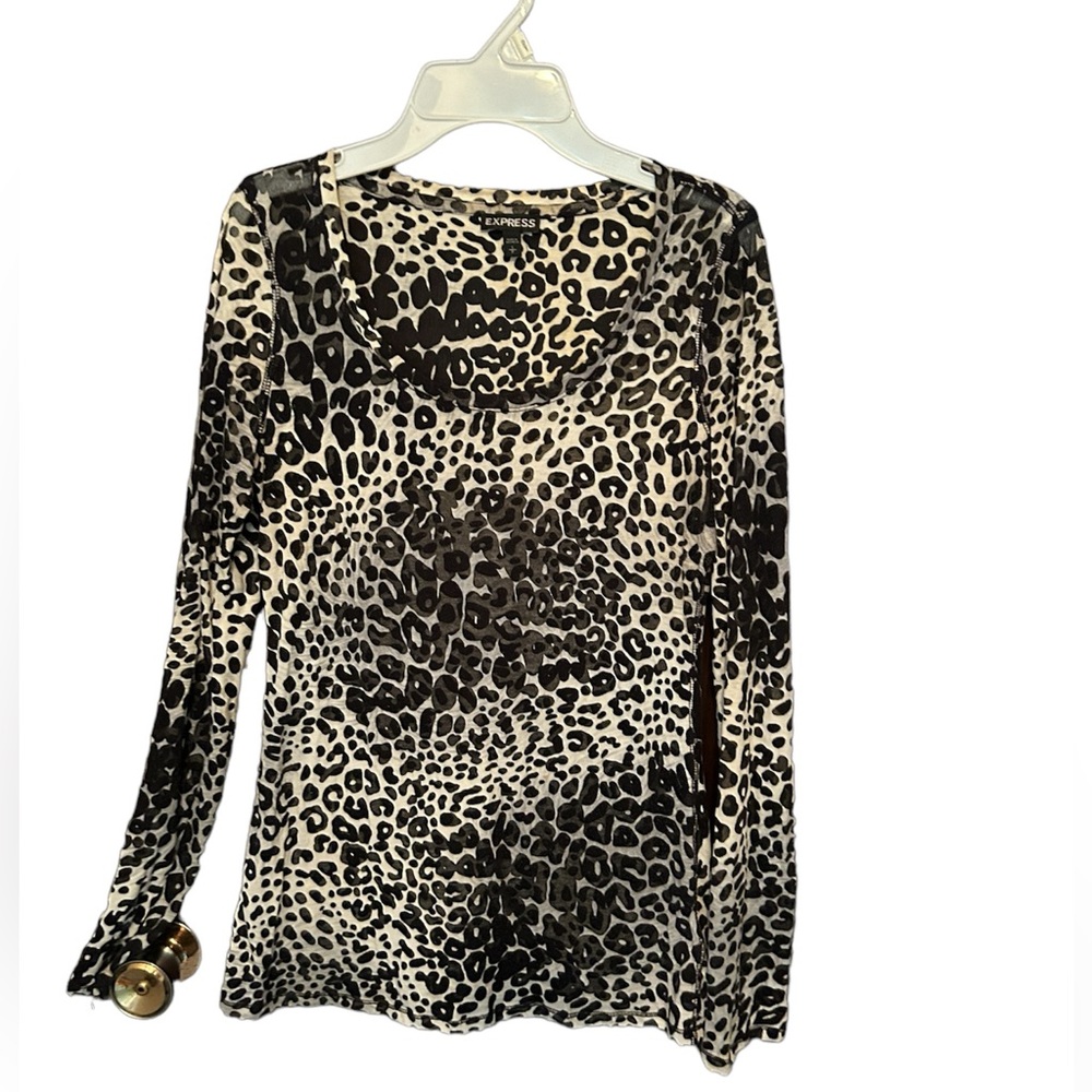 Express Leopard long sleeve blouse. Size Small.